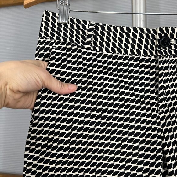 Banana Republic Hampton Black White Geometric Print Crop Ankle Trouser Pant Sz 4 - Picture 4 of 14